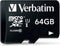Verbatim microSDXC - 64GB - Class 10 - incl Adapter