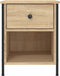 vidaXL - Nachtkastje - 40x42x50 - cm - bewerkt - hout - sonoma - eikenkleurig