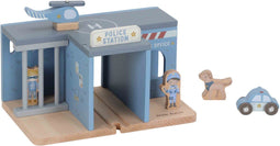 Little Dutch - Politiebureau - Inclusief politieauto helikopter agent boef en hond - Blauw