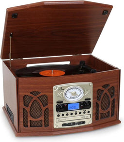 NR-620 stereo platenspeler MP3-opname bruin