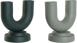 Vaas Home ESPRIT Groen Aluminium 18 x 13 x 19 cm (2 Stuks)