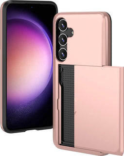 iMoshion Hoesje Geschikt voor Samsung Galaxy S24 Plus Hoesje - Ruimte voor 2 pasjes - iMoshion Backcover met pasjeshouder - Rosé Goud