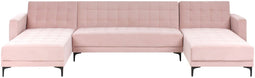 ABERDEEN - U-vorm bank - Pastelroze - Fluweel