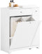 SoBuy BZR214-W - Badkamermeubel - 3-in-1 opbergruimte met wasmanden en schuifvak - Wit
