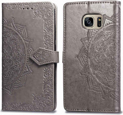 iMoshion Hoesje Geschikt voor Samsung Galaxy S7 Hoesje Met Pasjeshouder - iMoshion Mandala Bookcase - Grijs