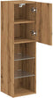 vidaXL - Tv-meubels - met - LED's - 2 - st - 30,5x30x102 - cm - artisanaal - eiken