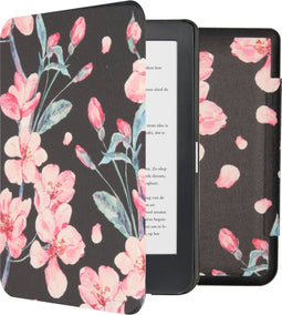 imoshion E-reader Hoesje - Geschikt voor Kobo Clara HD - Design Sleepcover Bookcase - Blossom Watercolor Black