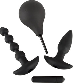 Black Velvets - Anal Kit 4 Delig Inclusief Vibro Kogel - Zwart (4 stuks)