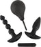 Black Velvets - Anal Kit 4 Delig Inclusief Vibro Kogel - Zwart (4 stuks)