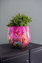 TS Collection - Bloempot Fiesta fuchsia - 28x25 - Metaal & Epoxy - Exclusieve woonitems voor binnen - Handgemaakt - Unieke print - Designed by Lammie