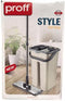 Proff Style - Dweilsysteem - Vlakmop met telescoopsteel 180° - Beige (2-delig)