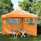vidaXL - Partytent - inklapbaar - pop-up - met - 2 - zijwanden - oranje