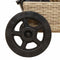 vidaXL - Ligbed - met - wielen - en - kussen - poly - rattan - beige