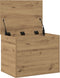 vidaXL - Opbergdoos - met - Deksel - Artisan - Eiken - 60x42x46 - cm - Gelaagd - Hout
