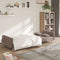 vidaXL - Slaapbank - 2-zits - met - 2 - kussens - stof - taupe