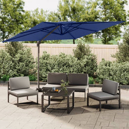 vidaXL - Zweefparasol - met - dubbele - bovenkant - 400x300 - cm - azuurblauw