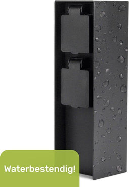 Luft Tuinstopcontact - Op zuil - 2 Stopcontacten - iP44 - Mat zwart