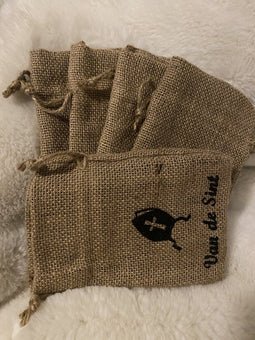 Klika - Zak | Cadeauzak | Jute | 12x17cm | Van de Sint | naturel | 10 stuks