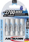 Ansmann Blister - AA Accu NiMH 2700mAh - Snel oplaadbaar - Blauw (4 stuks)