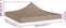 vidaXL - Partytentdak 270 g/m² - 3x3 m UV- en waterbestendig - taupe