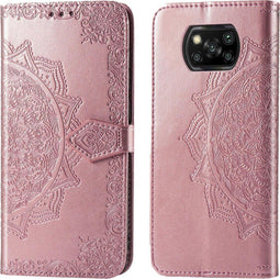 iMoshion Hoesje Geschikt voor Xiaomi Poco X3 Pro / Poco X3 Hoesje Met Pasjeshouder - iMoshion Mandala Bookcase - Roze