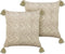 SANTOLINA - Sierkussen set van 2 - Beige - 45 x 45 cm - Fluweel