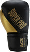 Super Pro Combat Gear ACE - Kickbokshandschoenen - PU met klittenbandsluiting - Zwart/Goud 12oz