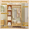 Coast Bamboe Kledingrek Naturel – Garderoberek met Kast, Kledingroede en 2 Lades – 102 x 33 x 160 cm