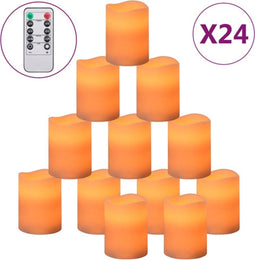 vidaXL LED-kaarsen 24 st vlamloos met afstandsbediening warmwit