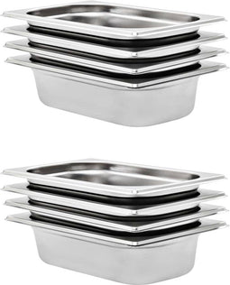 vidaXL - Gastronormbakken - 8 - st - GN - 1/4 - 65 - mm - roestvrij - staal