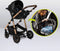 Lionelo Amber 3in1 - Kinderwagen Reiswieg Buggy Autostoel - ADAC getest - Geveerde Pompwielen - Zacht Babymatras - Compact Opvouwbaar - Kleur: Black Onyx