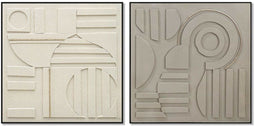 Home ESPRIT - Schilderij Modern Stads - Handgeverfd Bruin Beige 102 x 4,5 cm (2 stuks)