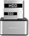Qoltec HDD/SSD-dockingstation - 2,5/3,5 SATA - USB 3.0 Klonen - Zilver