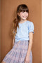 NONO N212-5403 - Meisjes T-shirt - Pofmouwen met borduursels - Maat 134/140