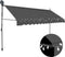 vidaXL - Luifel - handmatig - uitschuifbaar - met - LED - 350 - cm - antracietkleurig