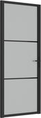 vidaXL - Binnendeur - 83x201,5 - cm - matglas - en - aluminium - zwart