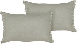 SASSAFRAS - Set van 2 kussens - Lichtgrijs - 30 x 45 cm - Linnen