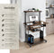 tectake® Fife - Verrijdbaar bureau - Industrieel design - 4 niveaus - Donkerbruin