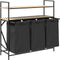 vidaXL - Wasmand - 3 - vakken - met - planken - sonoma - eikenkleurig
