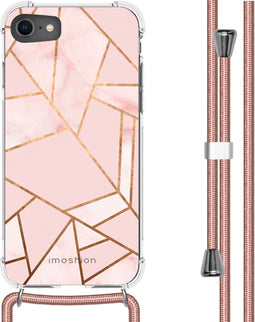 iMoshion Hoesje Geschikt voor iPhone SE (2022) / SE (2020) / 8 / 7 Hoesje Met Koord - iMoshion Design Hoesje met Koord - Transparant / Meerkleurig / Pink Graphic
