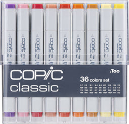 Copic Classic Basic Set markeerstift 36 stuk(s) Beitelvormige/fijne punt Meerkleurig