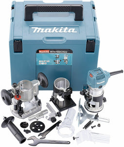 Makita RT0702CX2J - Boven- en kantenfrees - 710W 10000-34000 min-¹ - 0-40 mm hefhoogte