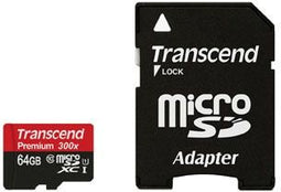Transcend MicroSDXC - 64GB - UHS-I Class 10 - Lezen 45MB/s Schrijven 20MB/s