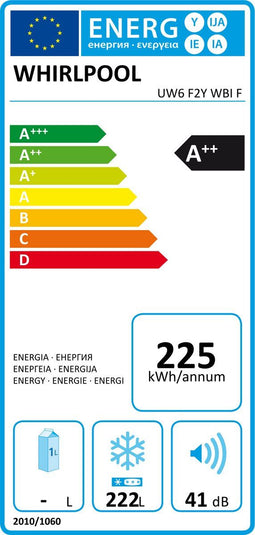 Whirlpool UW6 F2Y WBI F - Vrieskast - NoFrost - Wit
