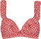 Beachlife Ditsy Flower - Ruffle bikinitop - Voorgevormde cups en beugel - Rood