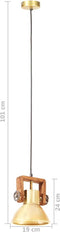 vidaXL Hanglamp industrieel rond 25 W E27 19 cm messingkleurig