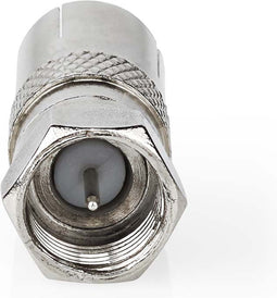 Nedis Satelliet- en Antenne-Adapter - F-Male - IEC (Coax) Female - Vernikkeld - 75 Ohm - Recht - Metaal - Zilver - 10 Stuks - Envelop