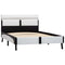 Bedframe met LED kunstleer wit en zwart 90x200 cm
