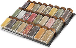 Soothe S0069 - Kruidenrek Lade - Uitschuifbaar voor 24 Kruidenpotjes - Zwart (6 Set)