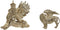 Decoratieve figuren Home ESPRIT Gouden Leeuw 20 x 10,5 x 17,5 cm 29 x 13 x 25 cm (2 Stuks)